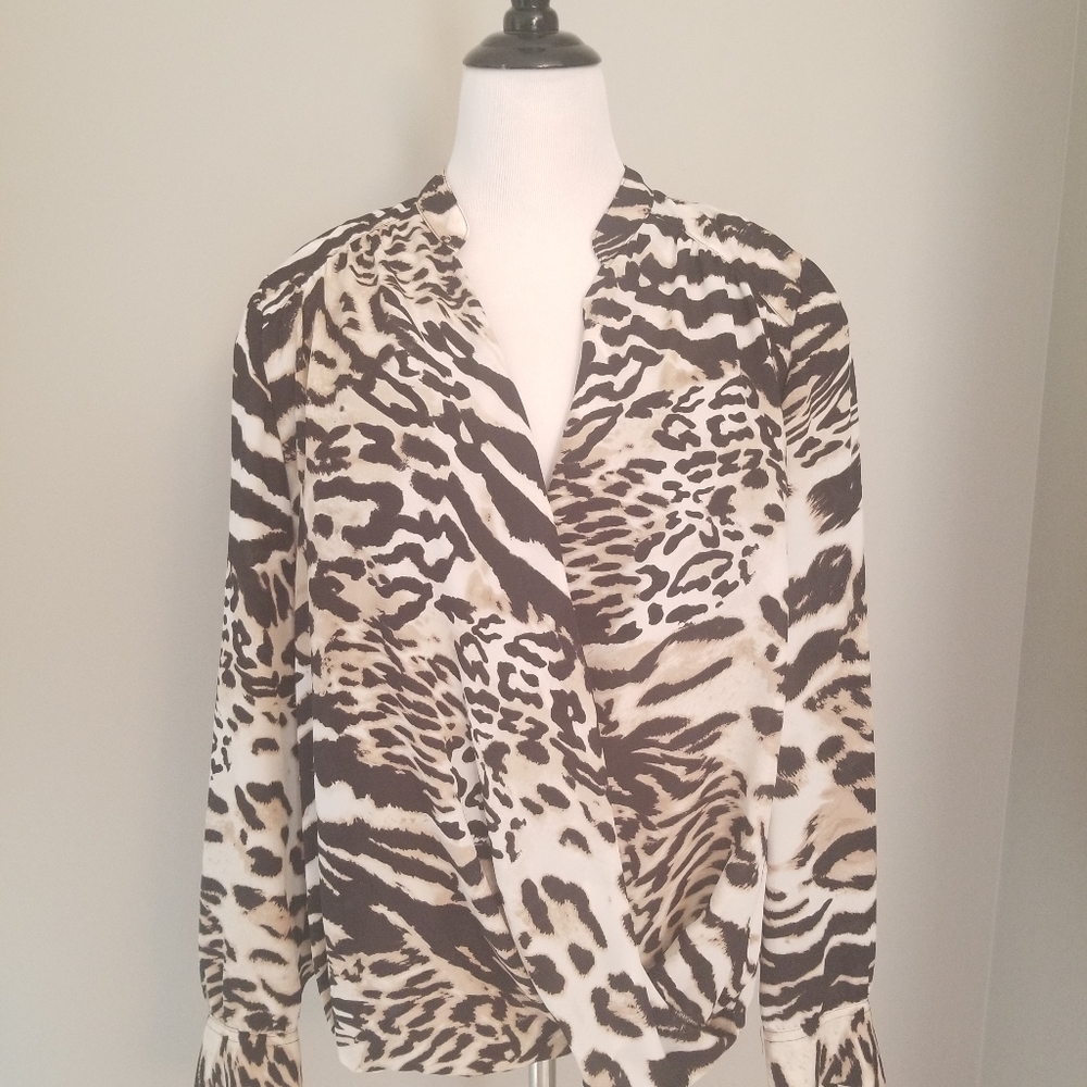 INC Int'l Concepts Animal Print Blouse 16
